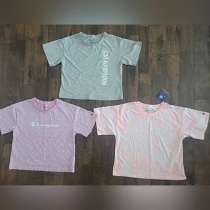 3 Champion Cropped Shirts - Youth XL